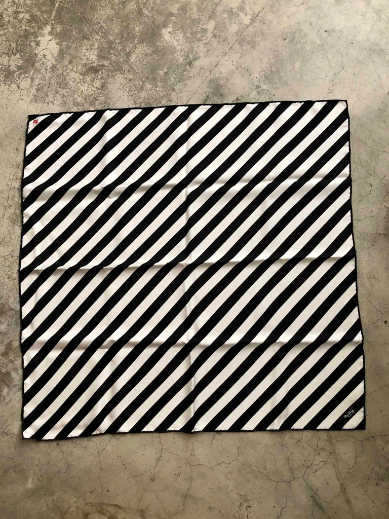 Ruby Silk Scarf – Diagonal Speed Stripe (Deadstock)