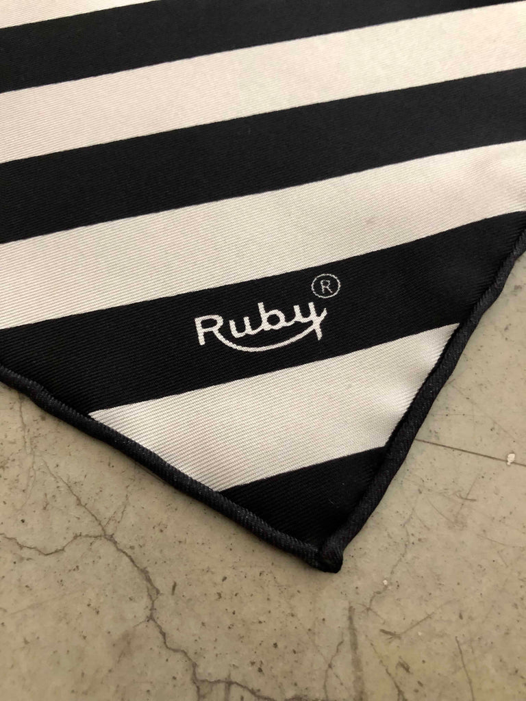 Ruby Silk Scarf – Diagonal Speed Stripe (Deadstock)