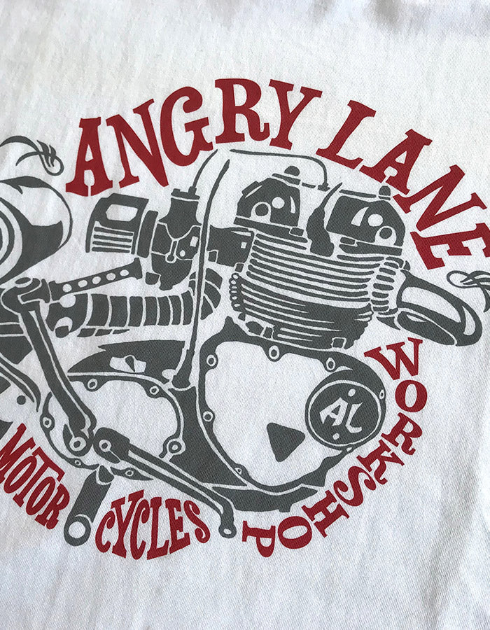Engine White T-shirt - ANGRY LANE