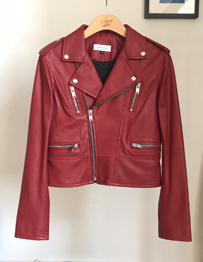 BIRDY - Cropped Leather Biker Jacket - ANGRY LANE