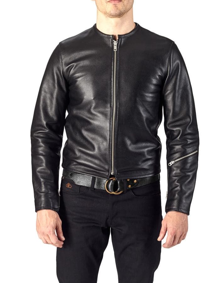 1/4 MILE - Full Perforated Leather Jacket - ANGRY LANE