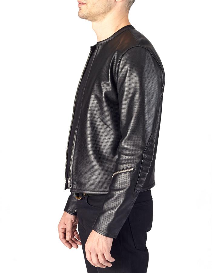 1/4 MILE - Full Perforated Leather Jacket - ANGRY LANE