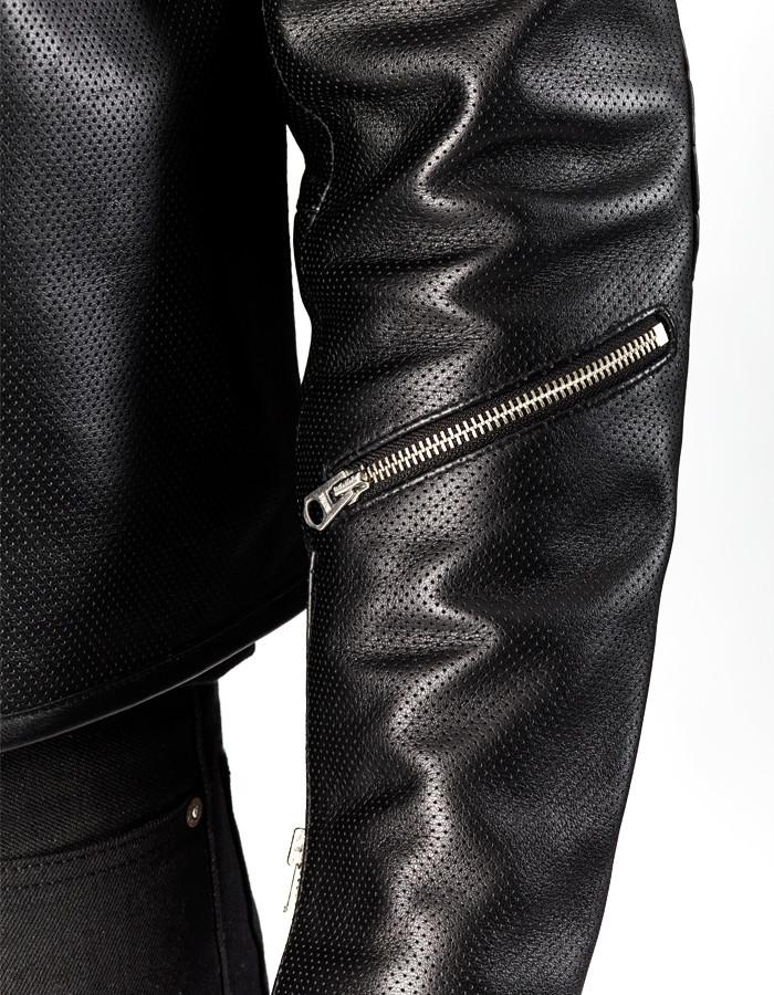 1/4 MILE - Full Perforated Leather Jacket - ANGRY LANE