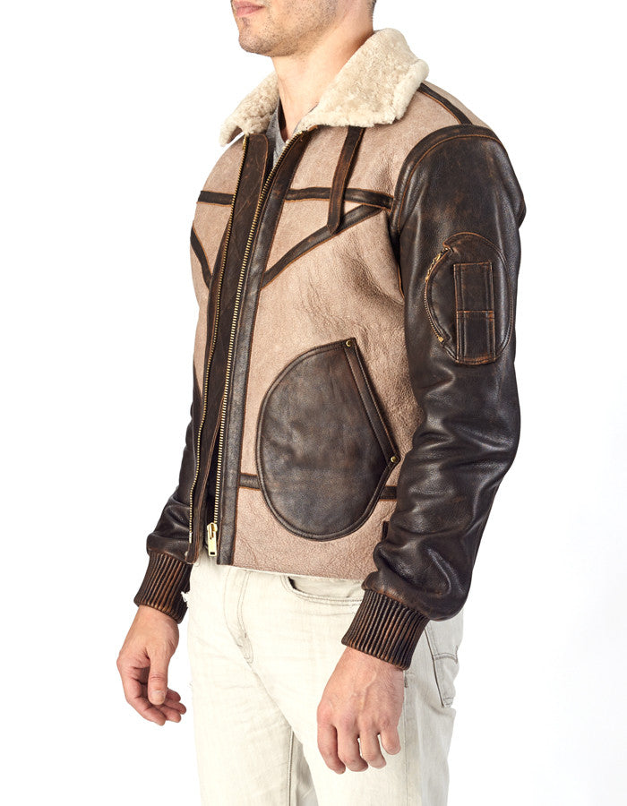 BOMBER - Shearling Aviator Jacket - ANGRY LANE