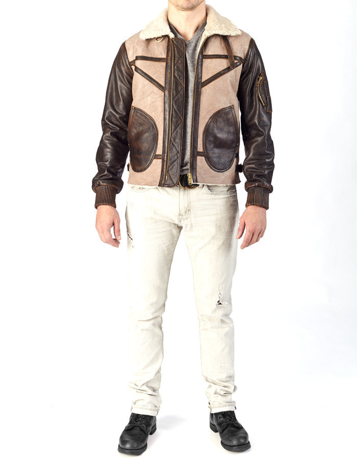 BOMBER - Shearling Aviator Jacket - ANGRY LANE