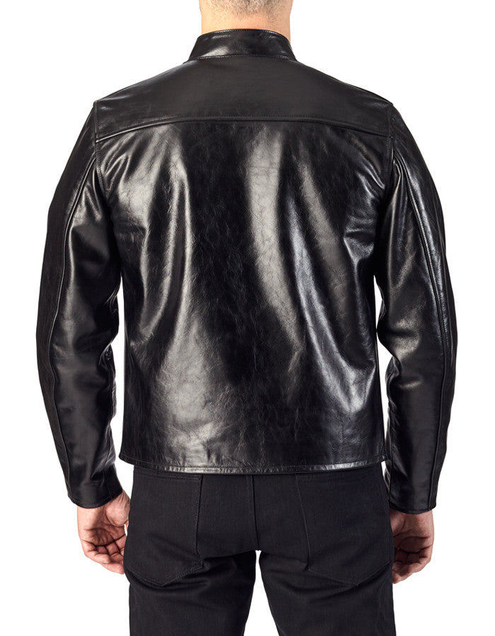 ENDURANCE - Leather Cafe Racer Jacket - ANGRY LANE