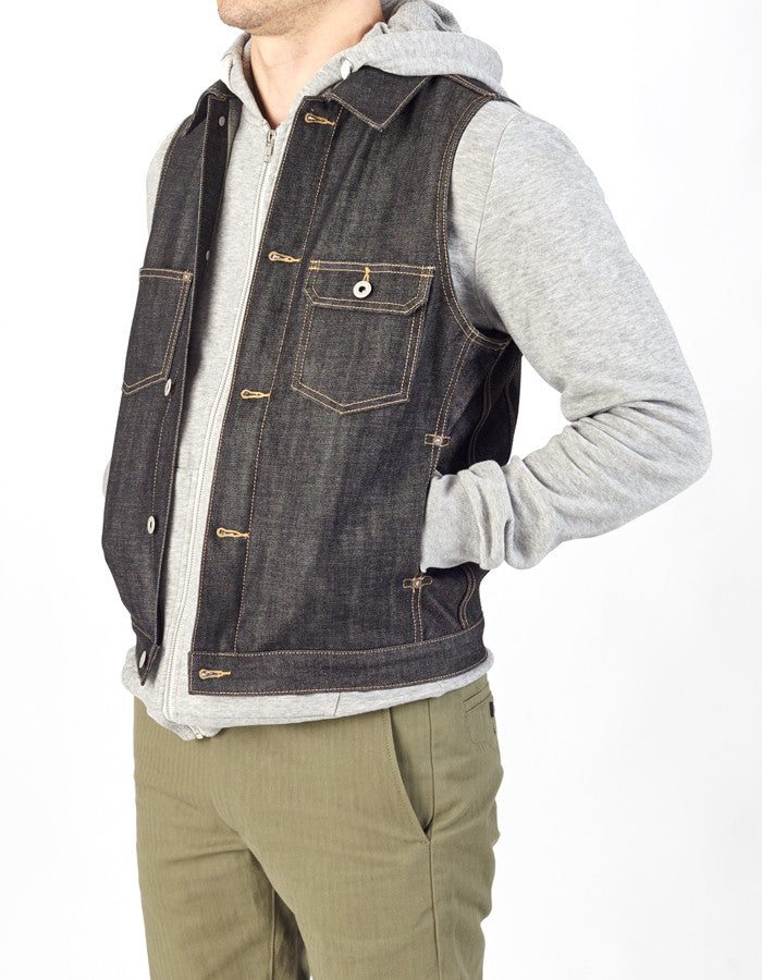 77 Japanese Denim Vest - ANGRY LANE