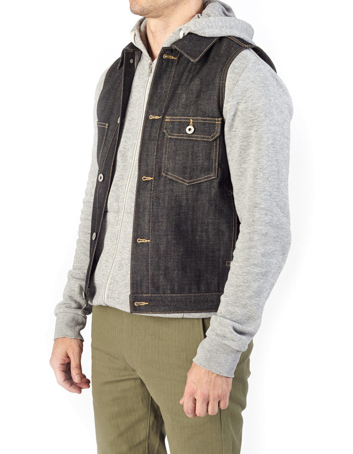 77 Japanese Denim Vest - ANGRY LANE