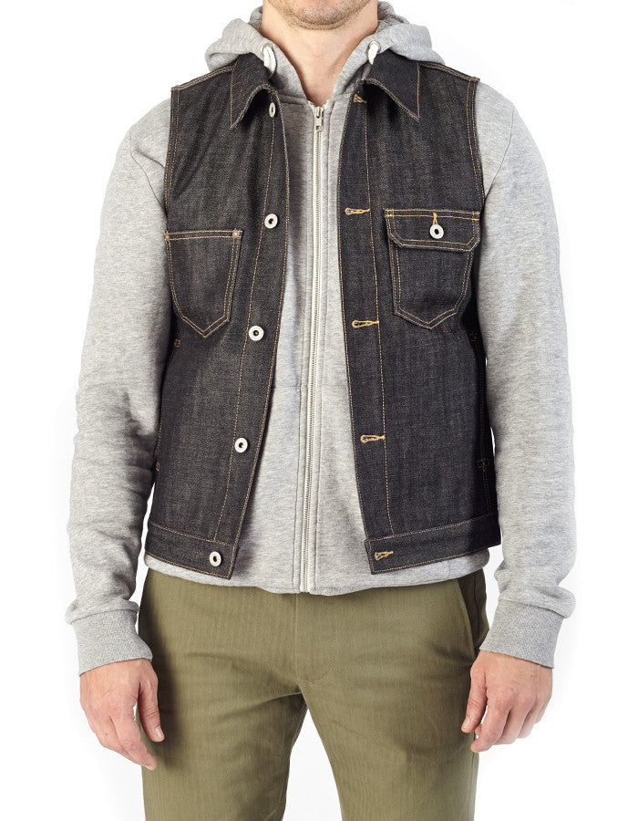 77 Japanese Denim Vest - ANGRY LANE