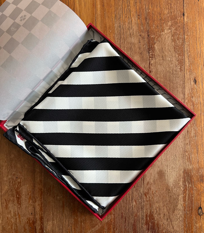 Ruby Silk Scarf – Diagonal Speed Stripe (Deadstock)