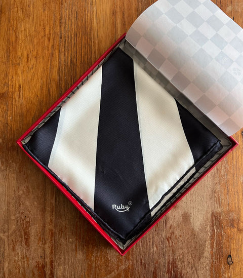 Ruby Silk Scarf – Sunburst Optical (Deadstock)