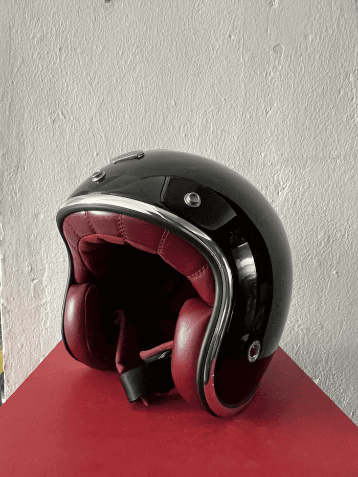 burgundy motorcycle half helmet Ruby Helmet Pavillon St Germain – ANGRY LANE