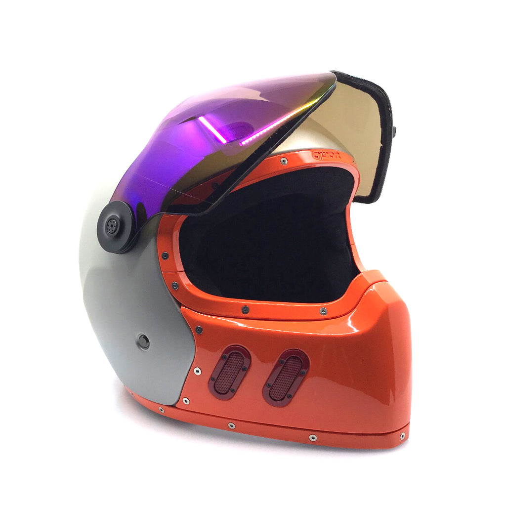 custom orange motorcycle helmet Qwart