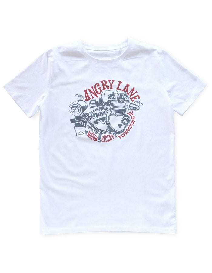 Engine White T-shirt - ANGRY LANE