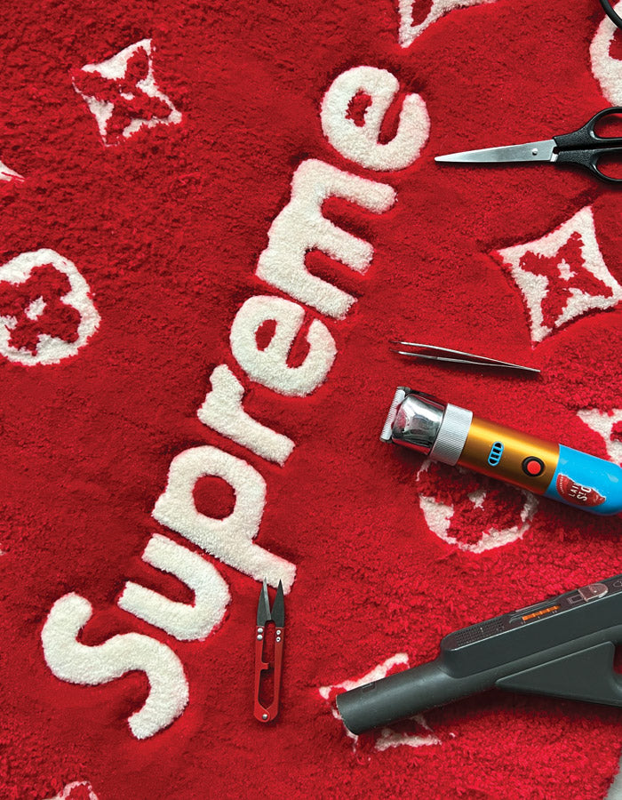 Stepping on Ultimate Luxury - SUPREME x LV RUG