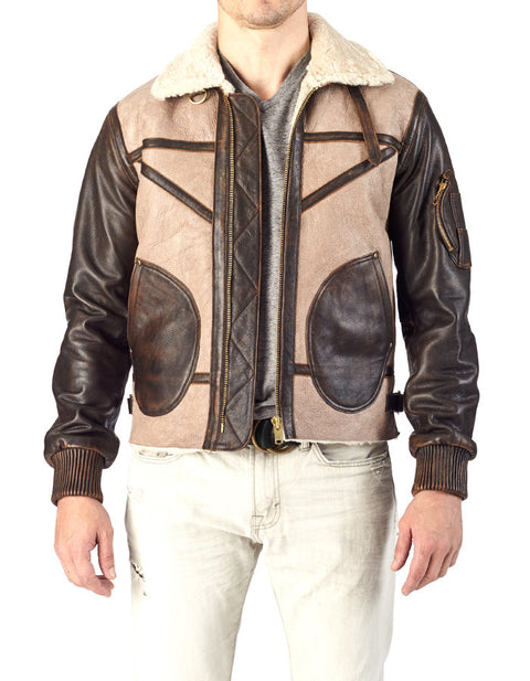 BOMBER - Shearling Aviator Jacket - ANGRY LANE